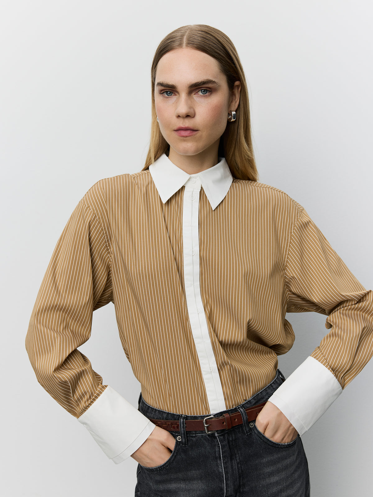 Sofie Schnoor WOMEN ALLISONSW SKJORTE Skjorte 7165 Maple Brown Striped