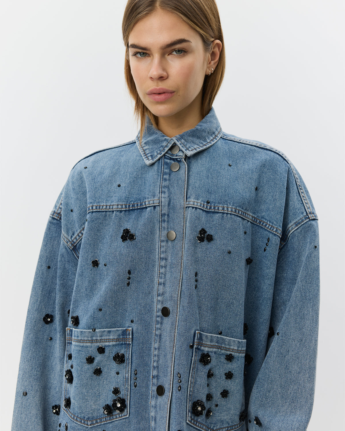 Sofie Schnoor WOMEN AMAYASW BOXY DENIM JAKKE Jakke 5002 Denim blue