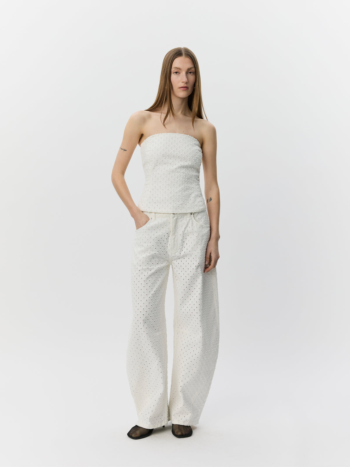 Sofie Schnoor WOMEN AVASW KORSET DENIM TOP Top 0101 Off white