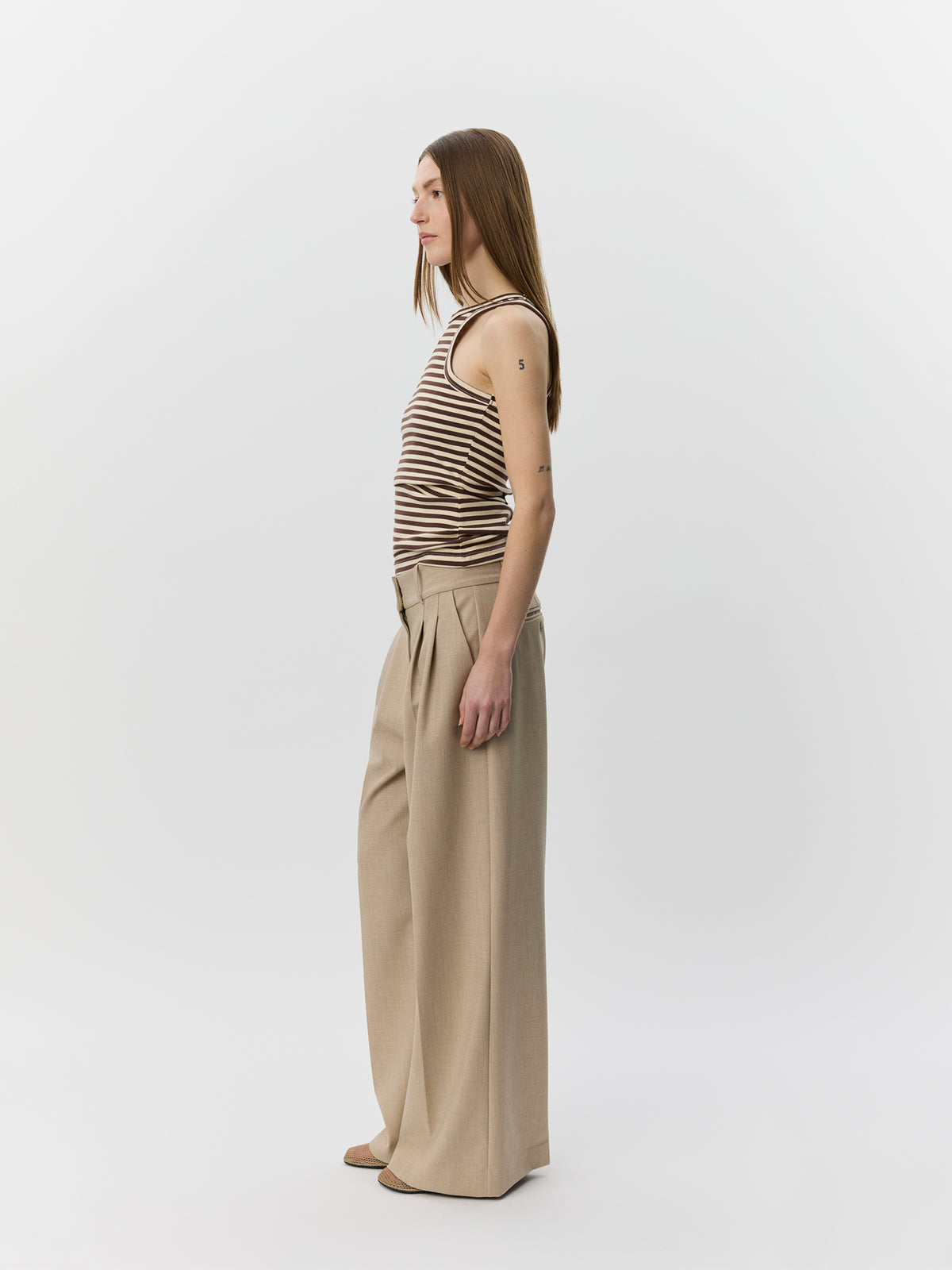 Sofie Schnoor WOMEN BECASW STRIBET RIB TANK TOP Top 7113 Brown Striped