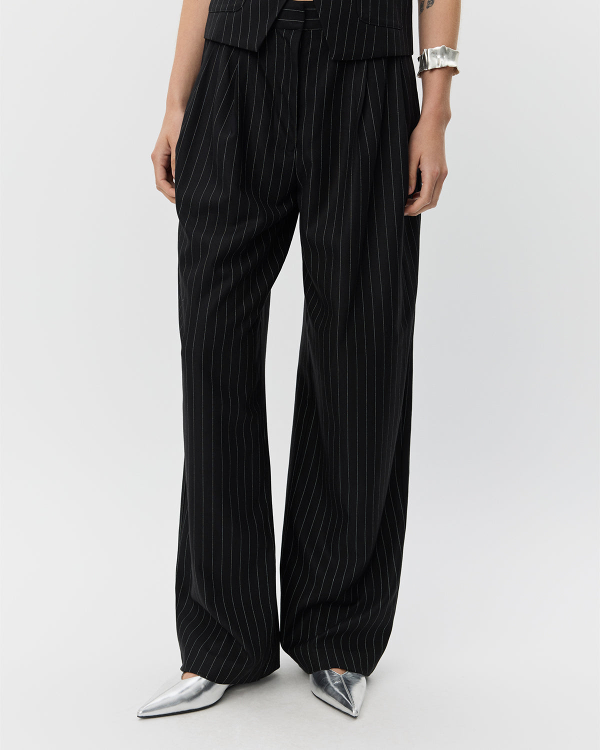Sofie Schnoor WOMEN CARLOTTASW BUKSER Buks 0139 White Black striped