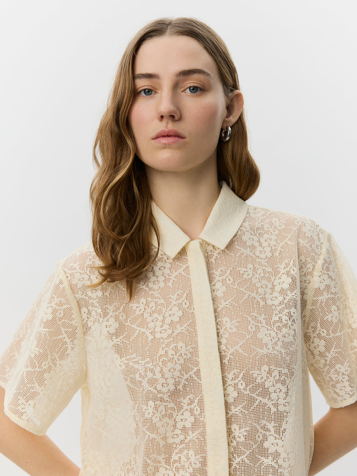 Sofie Schnoor WOMEN CARMELASW CROCHET BLONDE SKJORTE Skjorte 0159 Cream White