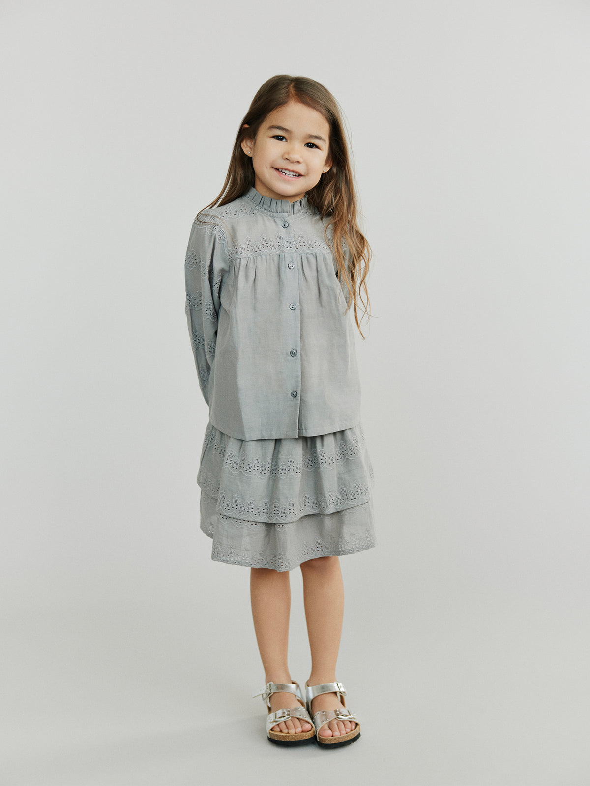 Sofie Schnoor KIDS DAGMARKB SKJORTE Skjorte 8052 Stone Grey