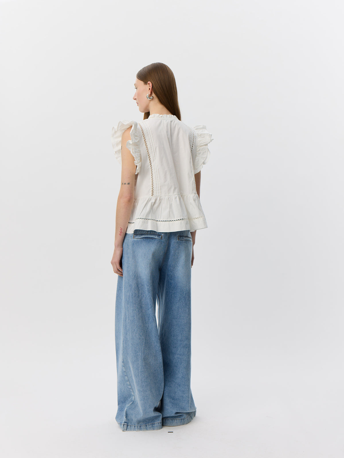 Sofie Schnoor WOMEN JULIENSW FRILL BOMULDSTOP Top 0141 White Alyssum