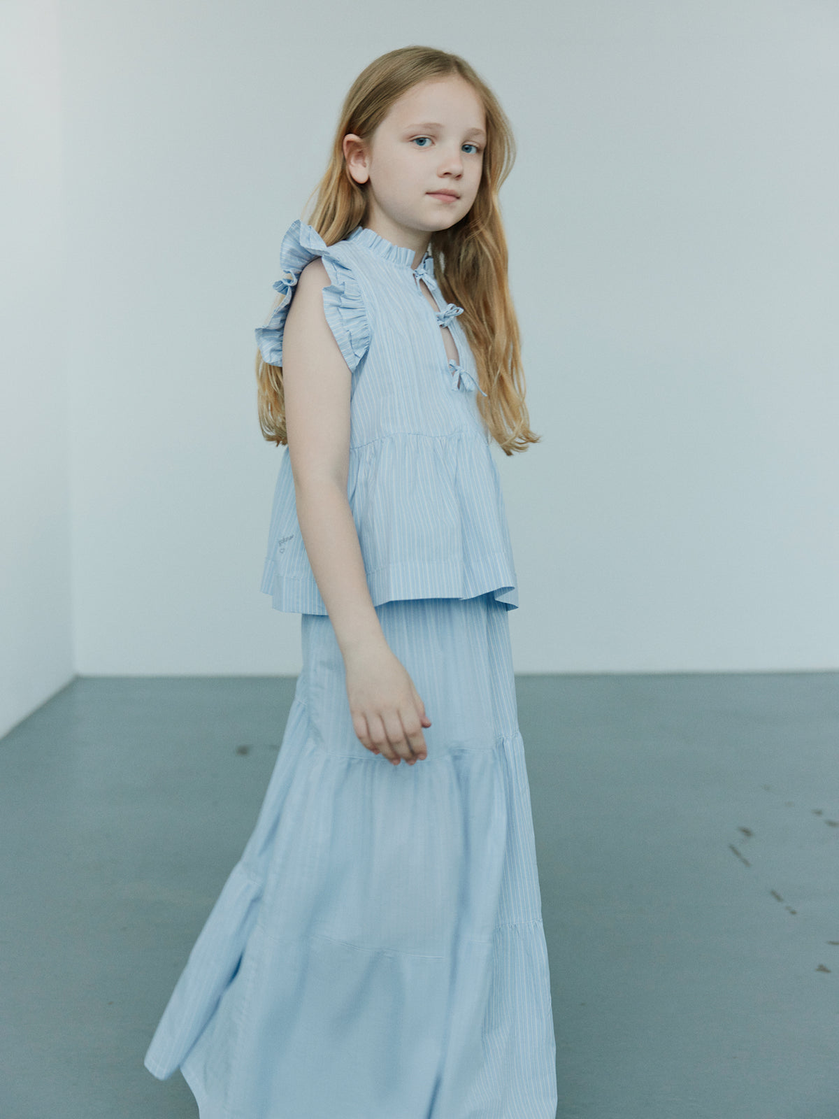 Sofie Schnoor YOUNG JULIETTESY TOP Skjorte 5094 Light Blue striped
