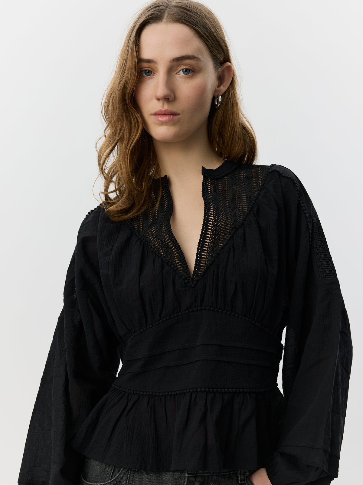 Sofie Schnoor WOMEN LOUSW BLONDE-DETALJE BLUSE Bluse 1000 Black