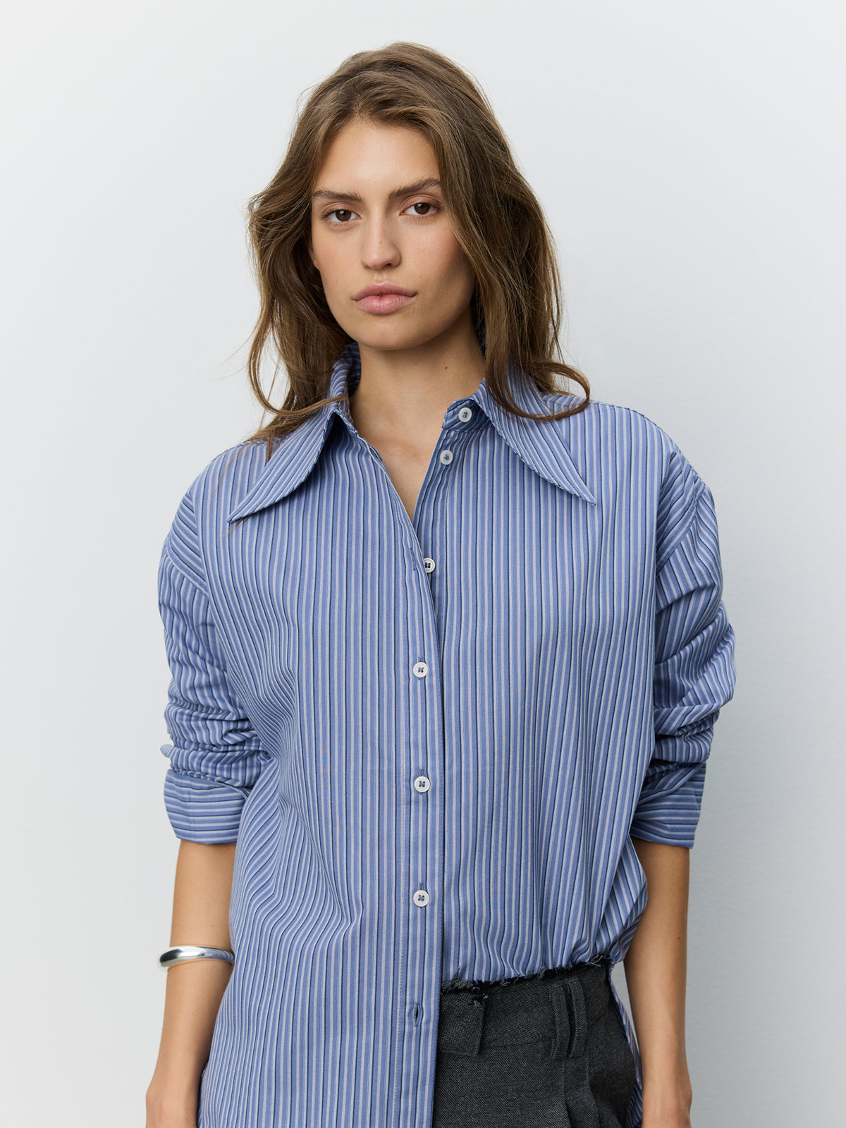 Sofie Schnoor WOMEN MASHASW STRIPET SKJORTE Skjorte 5080 Dusty blue