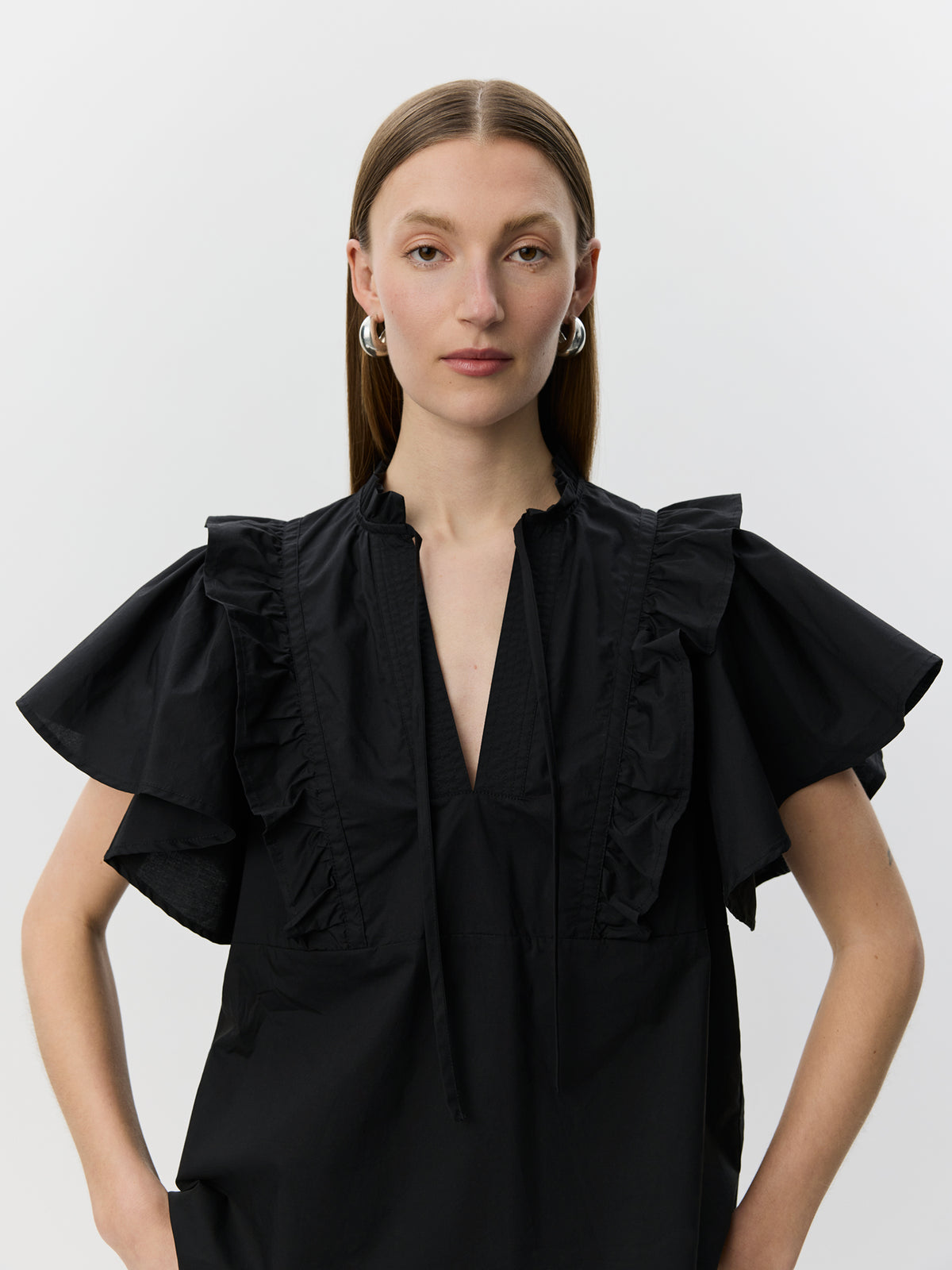 Sofie Schnoor WOMEN MERLINDASW FRILL TOP Top 1000 Black