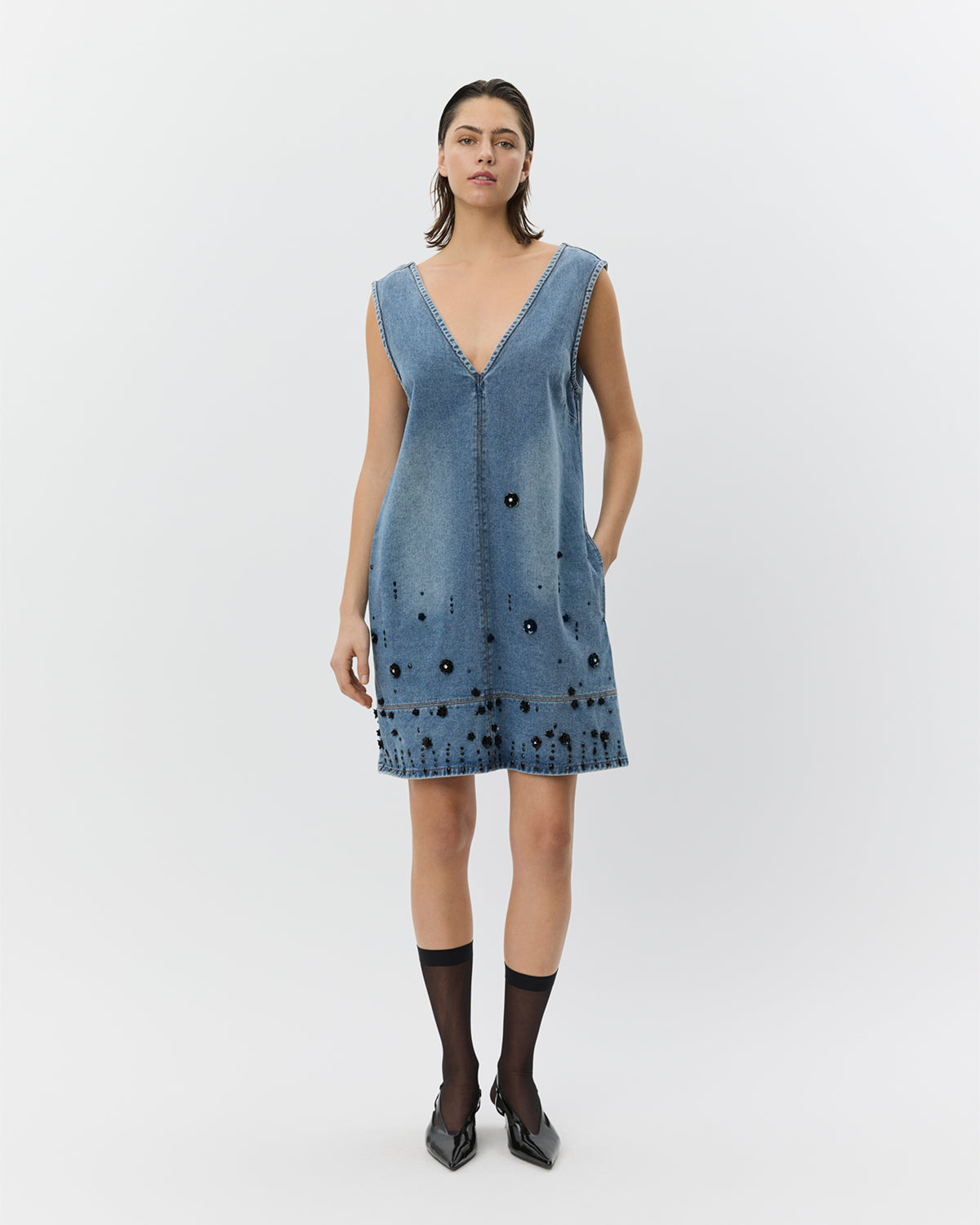 Sofie Schnoor WOMEN OLYMPESW KORT DENIM KJOLE Kjole 5002 Denim blue