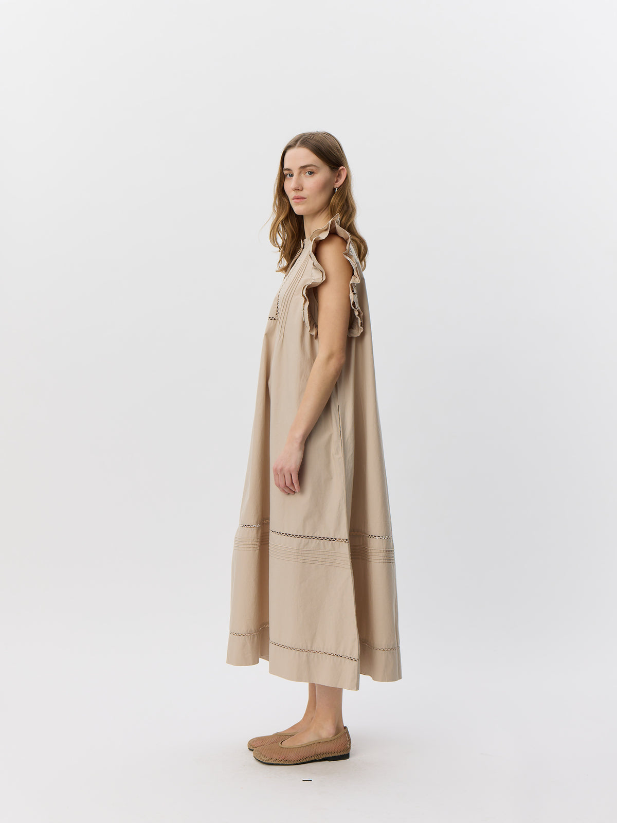Sofie Schnoor WOMEN OTANIASW FRILL BOMULDSKJOLE Kjole 8058 Feather Gray