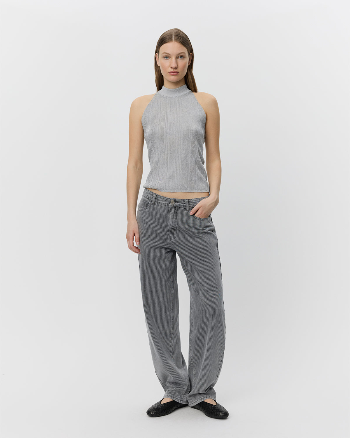 Sofie Schnoor WOMEN PERLASW STRIK TOP Top 8037 Silver