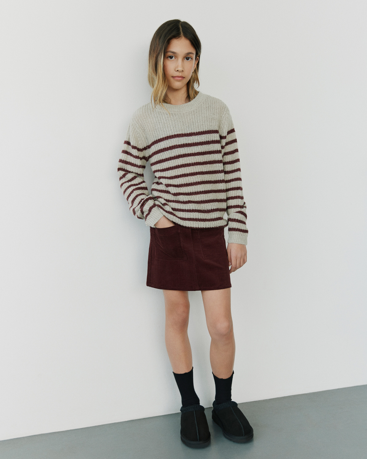 Sofie Schnoor YOUNG POLLYSY STRIK Strik 4164 Plum stripe