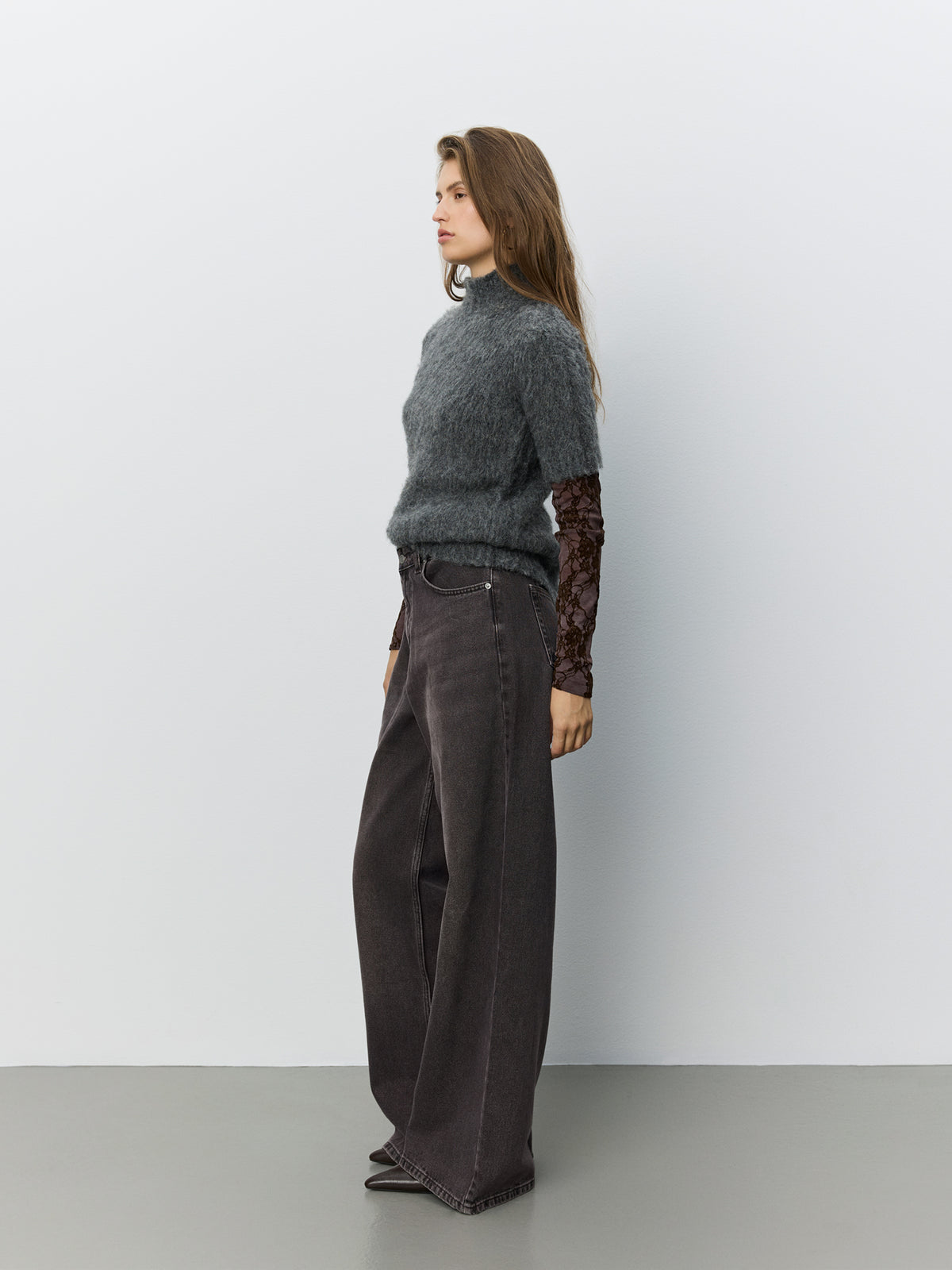Sofie Schnoor WOMEN SAMINASW KORTÆRMET STRIK Strik 8008 Dark grey