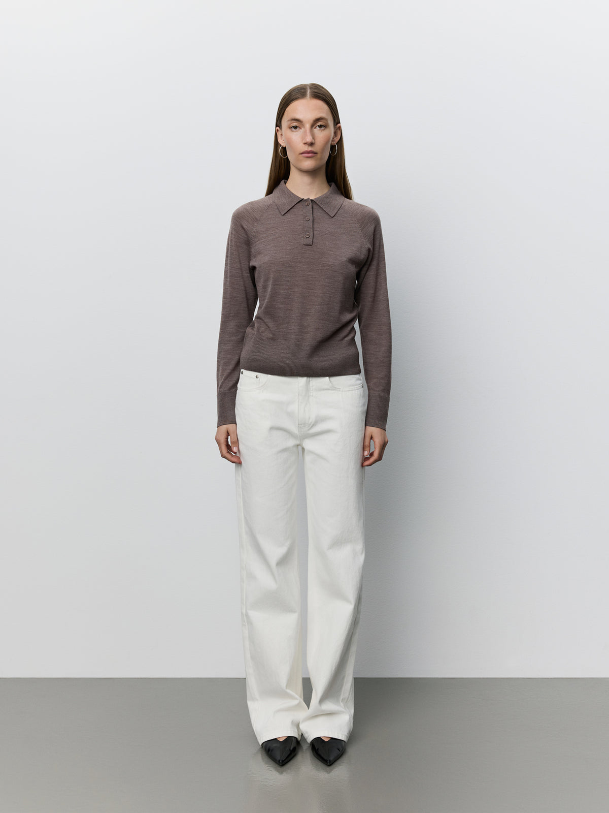 Sofie Schnoor WOMEN SELENESW KNIT POLO Strik 7071 Brown melange