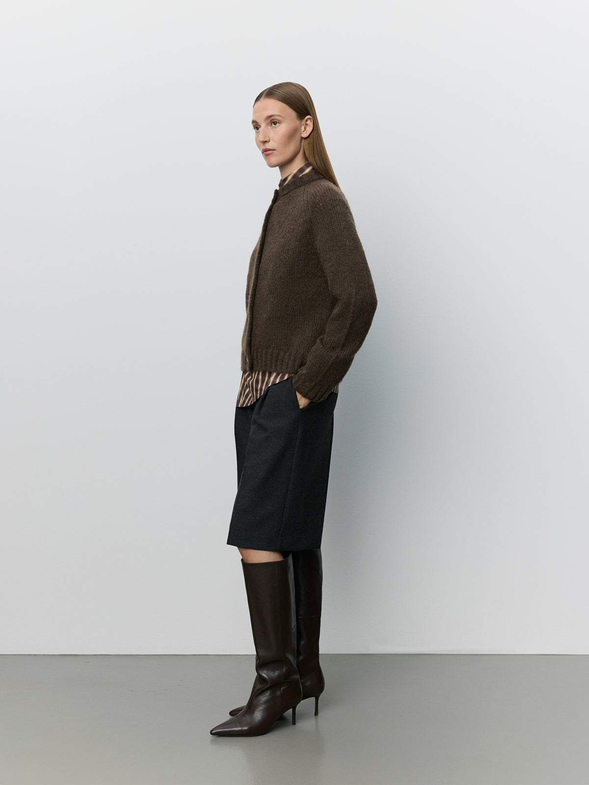 Sofie Schnoor WOMEN SELMASW STRIK CARDIGAN Cardigan 7025 Dark brown