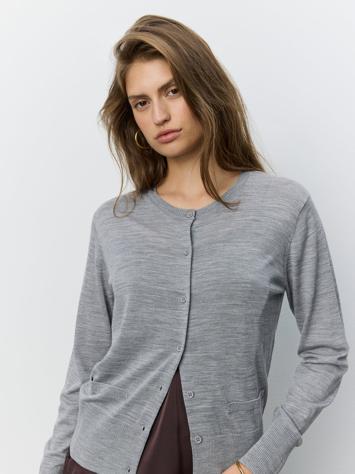 Sofie Schnoor WOMEN SYLENESW KNIT CARDIGAN Cardigan 8000 Grey Melange