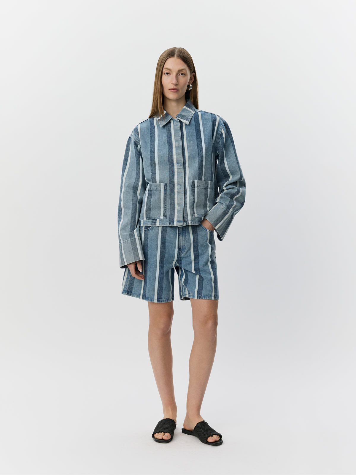 Sofie Schnoor WOMEN TAZASW STRIPET DENIM JAKKE Jakke 5127 Blue&White Denim Stripe