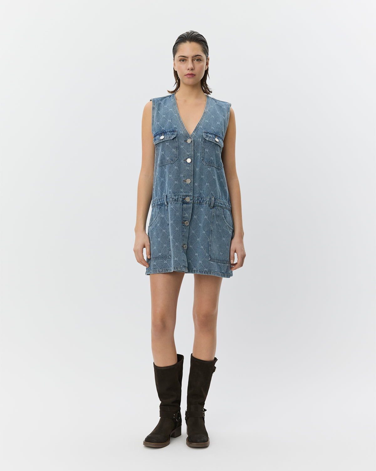 Sofie Schnoor WOMEN ALBERTINESW DENIM MINI KJOLE Kjole 5036 Blue