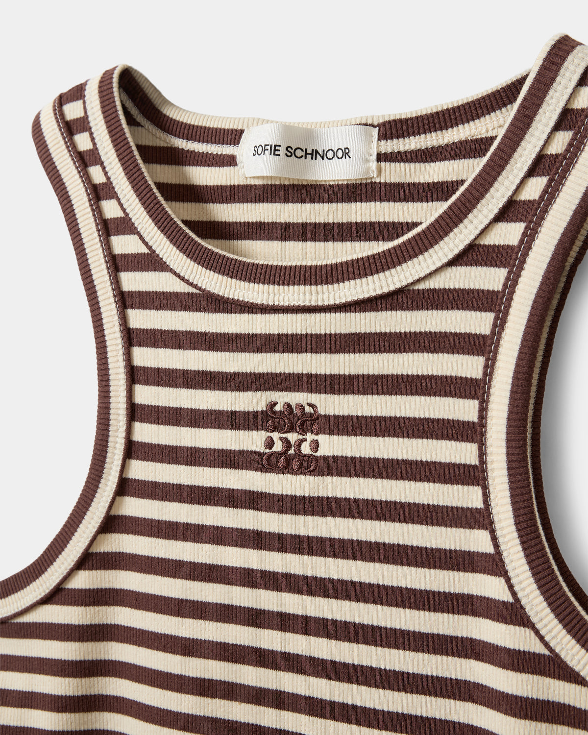 Sofie Schnoor WOMEN BECASW STRIBET RIB TANK TOP Top 7113 Brown Striped