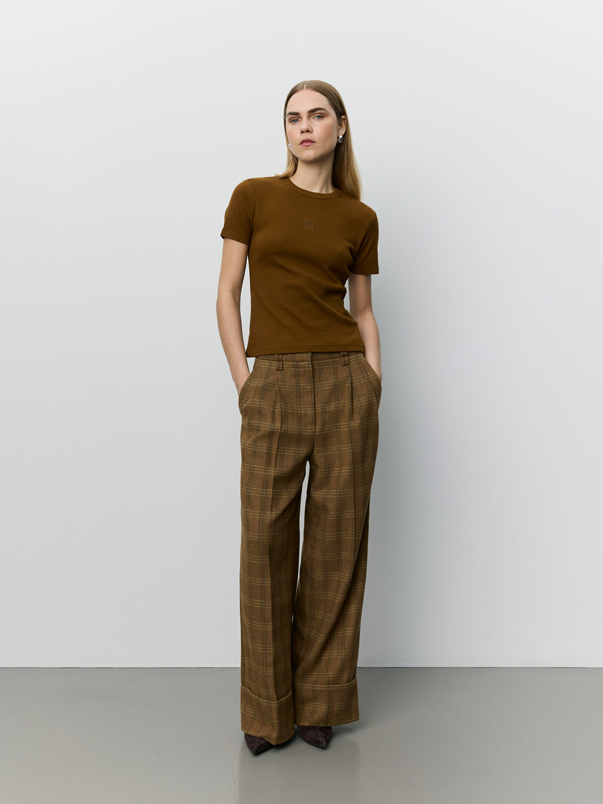 Sofie Schnoor WOMEN BLAKESW RIB BABY TEE T-shirt 7164 Maple Brown