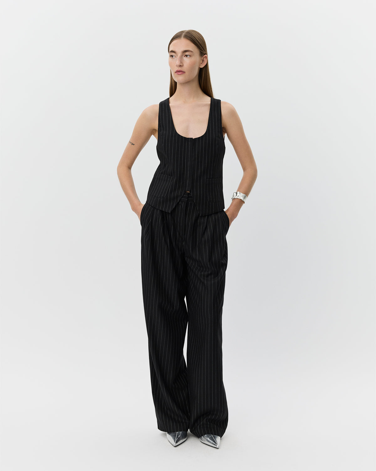 Sofie Schnoor WOMEN CARLOTTASW BUKSER Buks 0139 White Black striped
