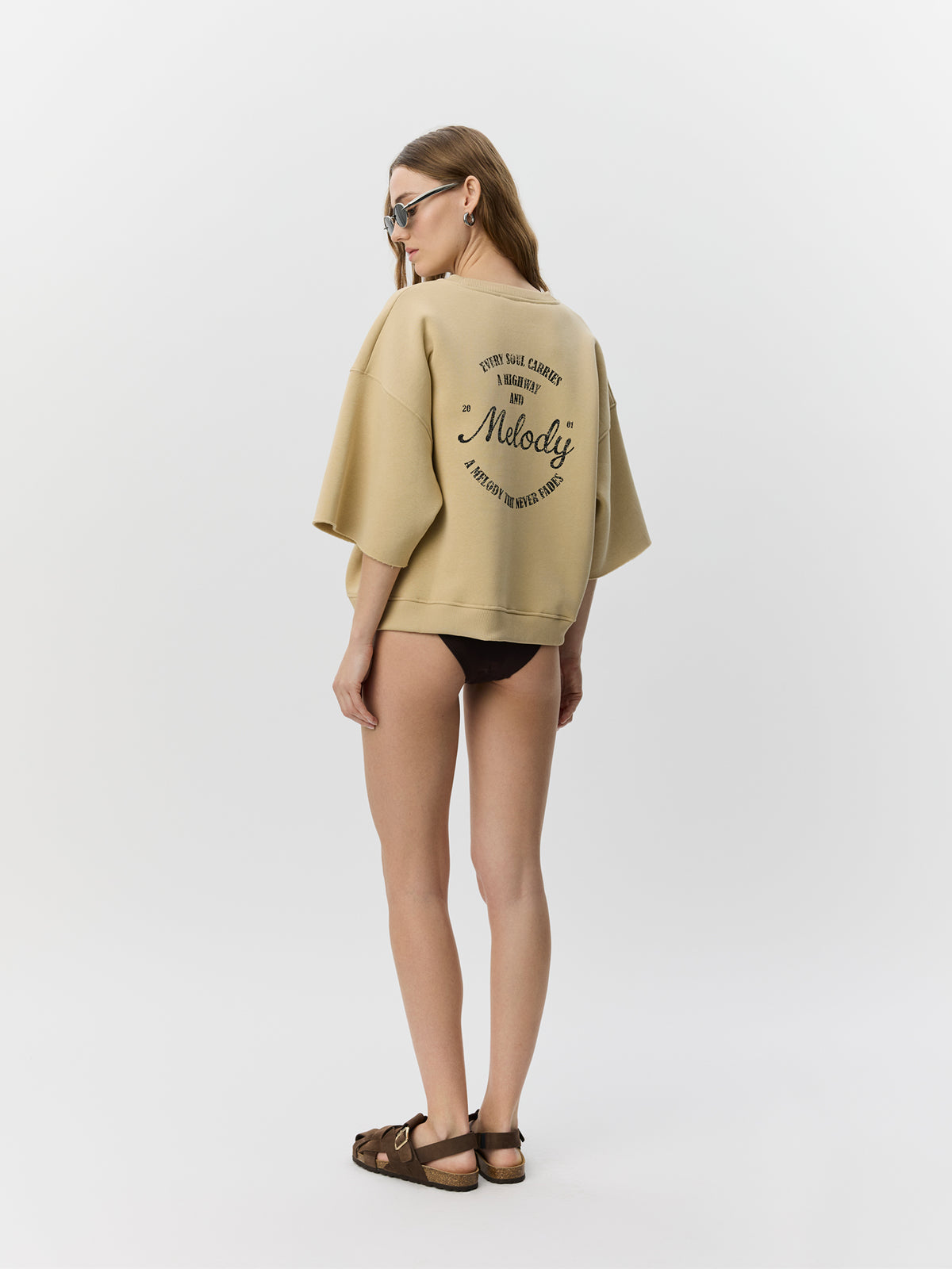 Sofie Schnoor WOMEN ELOISESW KORTÆRMET SWEATSHIRT Sweatshirt 7161 Pale Khaki