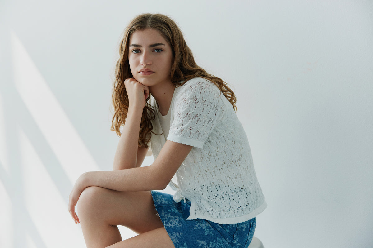Sofie Schnoor YOUNG FLORIANASY CARDIGAN Cardigan 0101 Off white