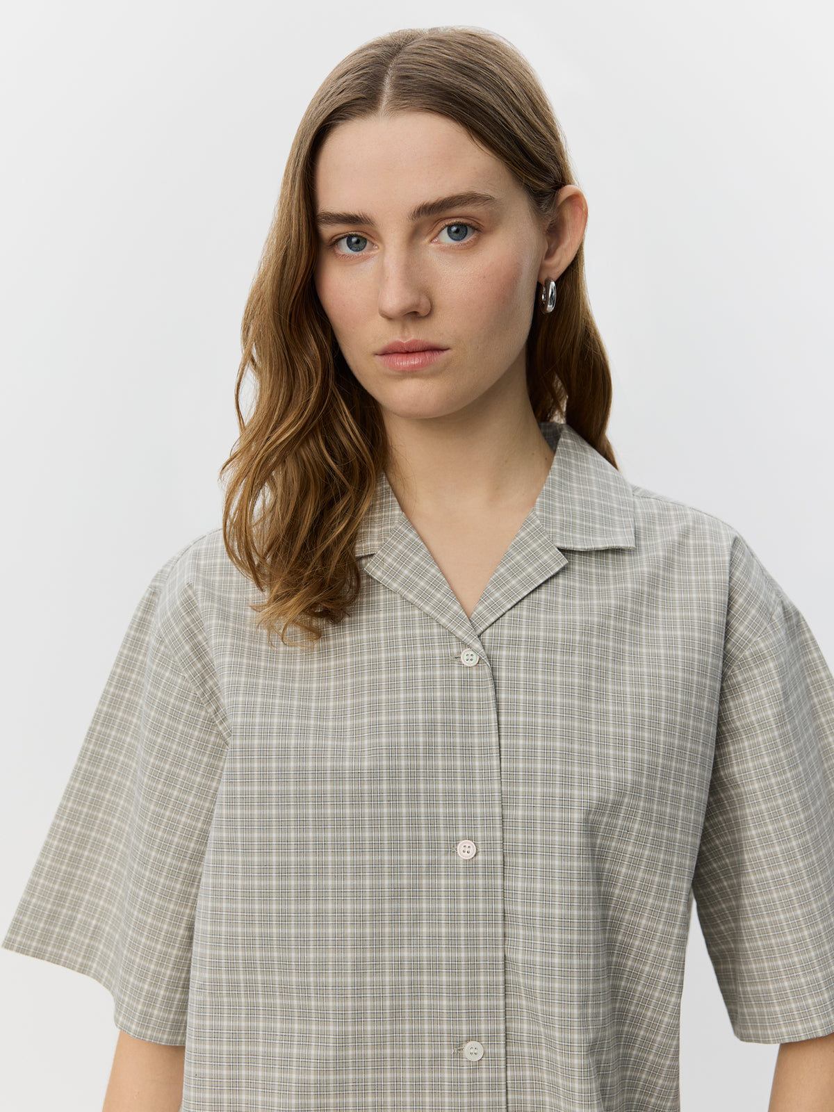Sofie Schnoor WOMEN MAVISSW KORTÆRMET SKJORTE Skjorte 8040 Grey check
