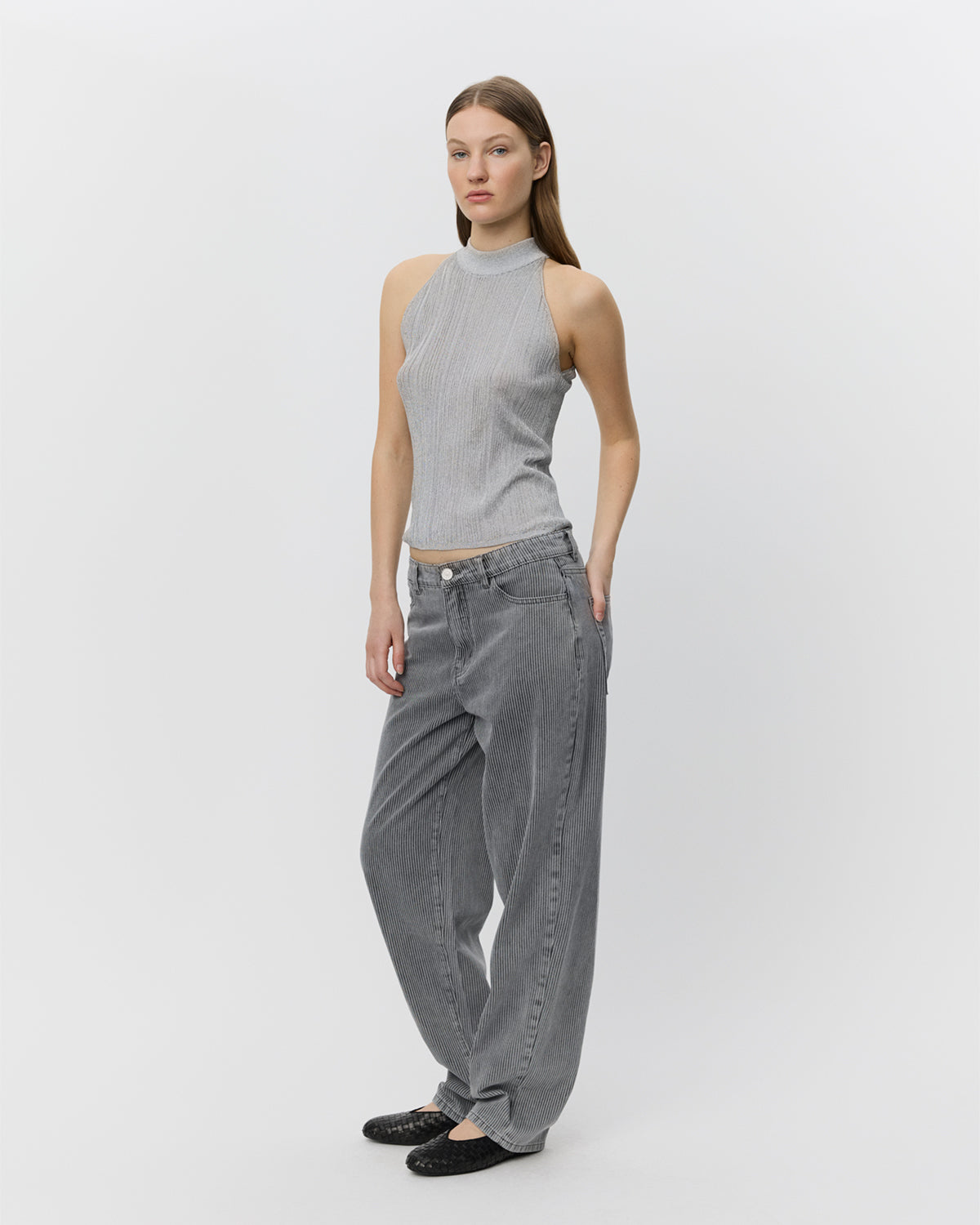 Sofie Schnoor WOMEN PERLASW STRIK TOP Top 8037 Silver