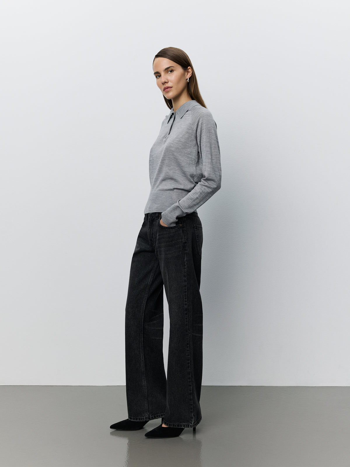 Sofie Schnoor WOMEN SELENESW KNIT POLO Strik 8000 Grey Melange