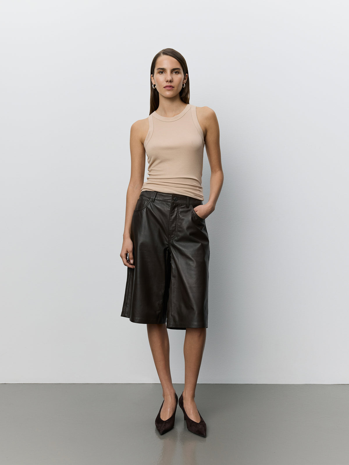 Sofie Schnoor WOMEN VOKESW LÆDERSHORTS Shorts 7025 Dark brown