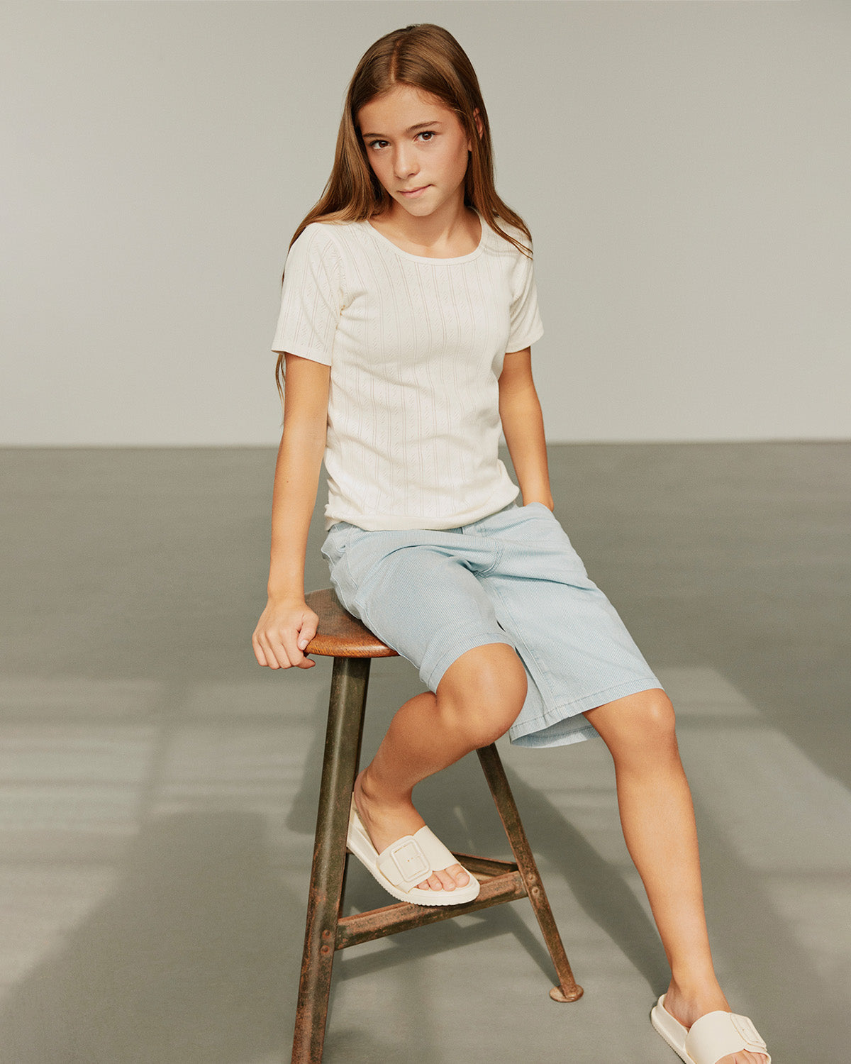 Sofie Schnoor YOUNG YVONNESY SHORTS Shorts 5123 Blue denim Stripe